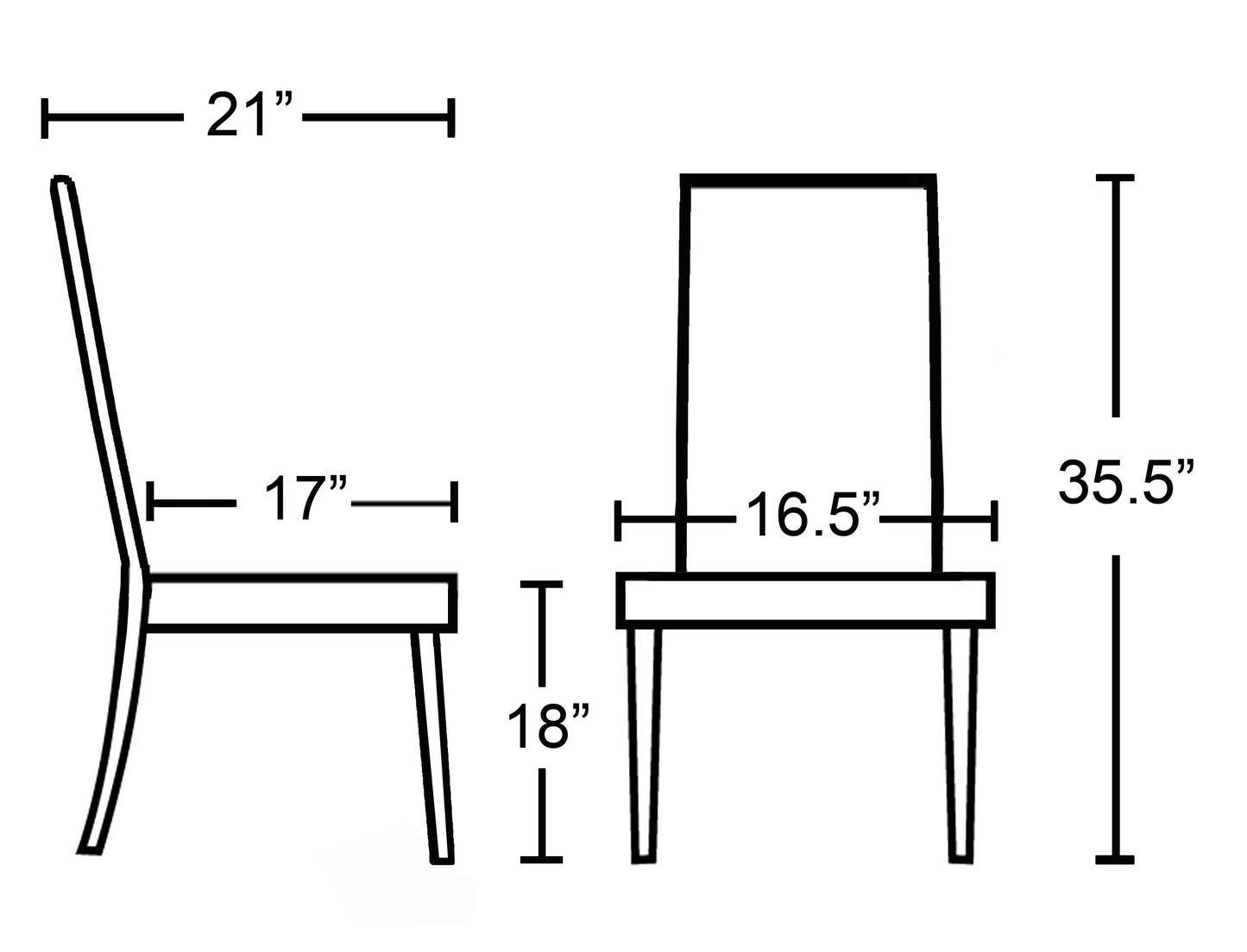 Chair dimensions  W x  H