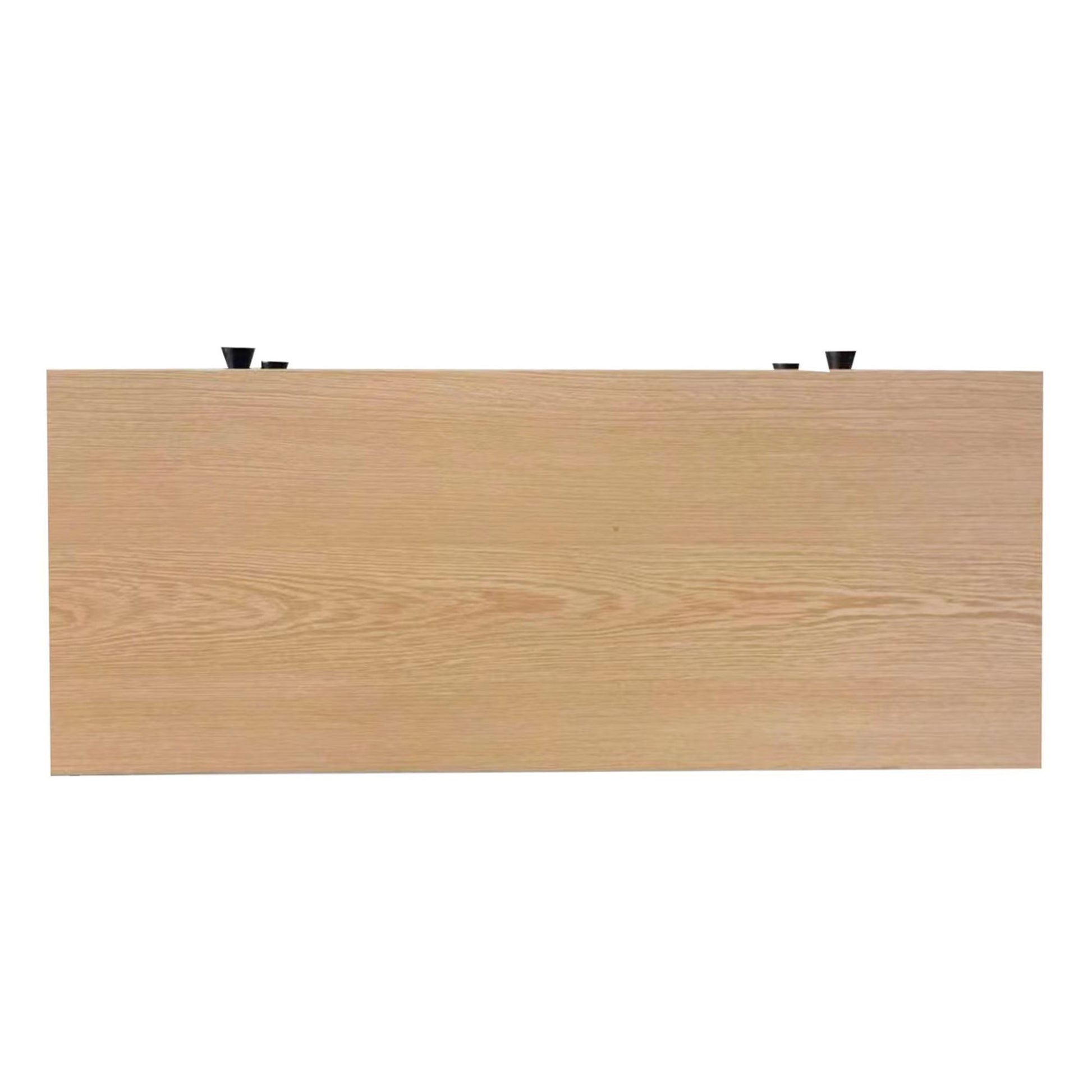 Light oak wood top with black hardware details