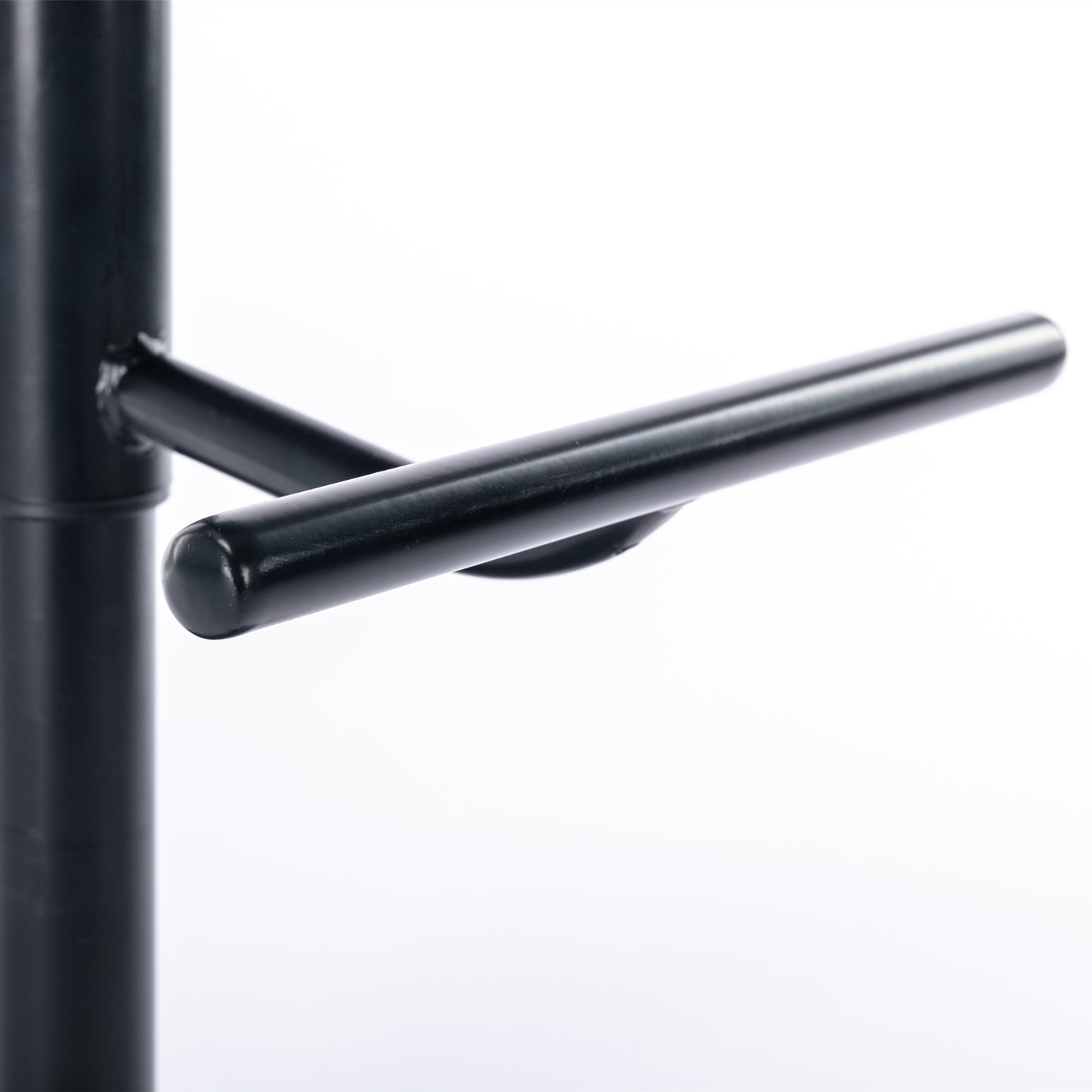 Black metal handlebar detail on a bicycle