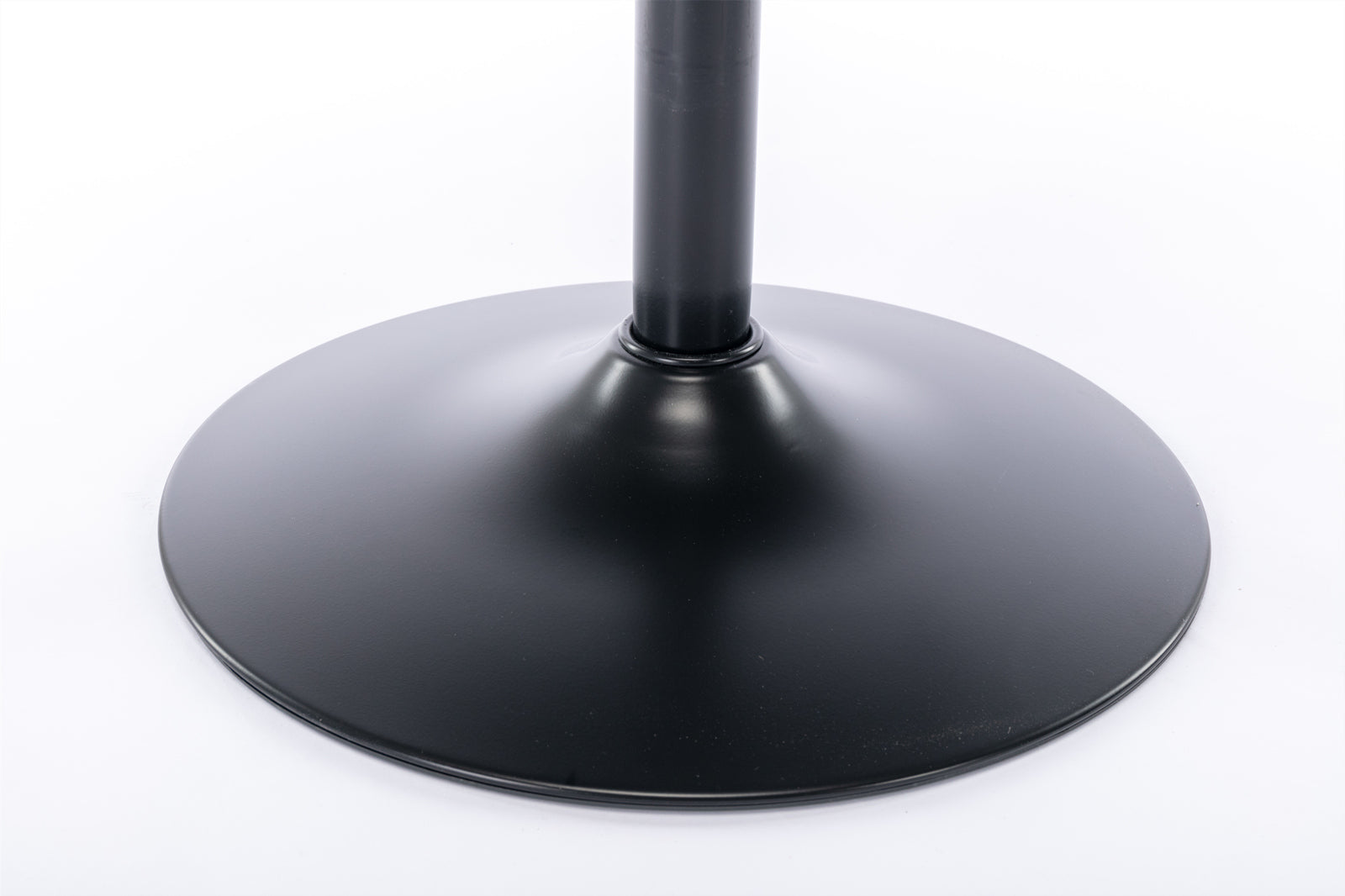 Black metal table base with brushed finish