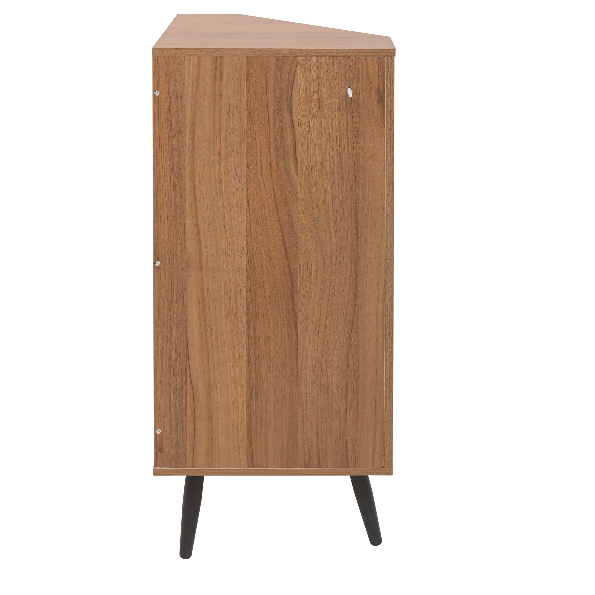 Modern wood corner cabinet with tapered legs