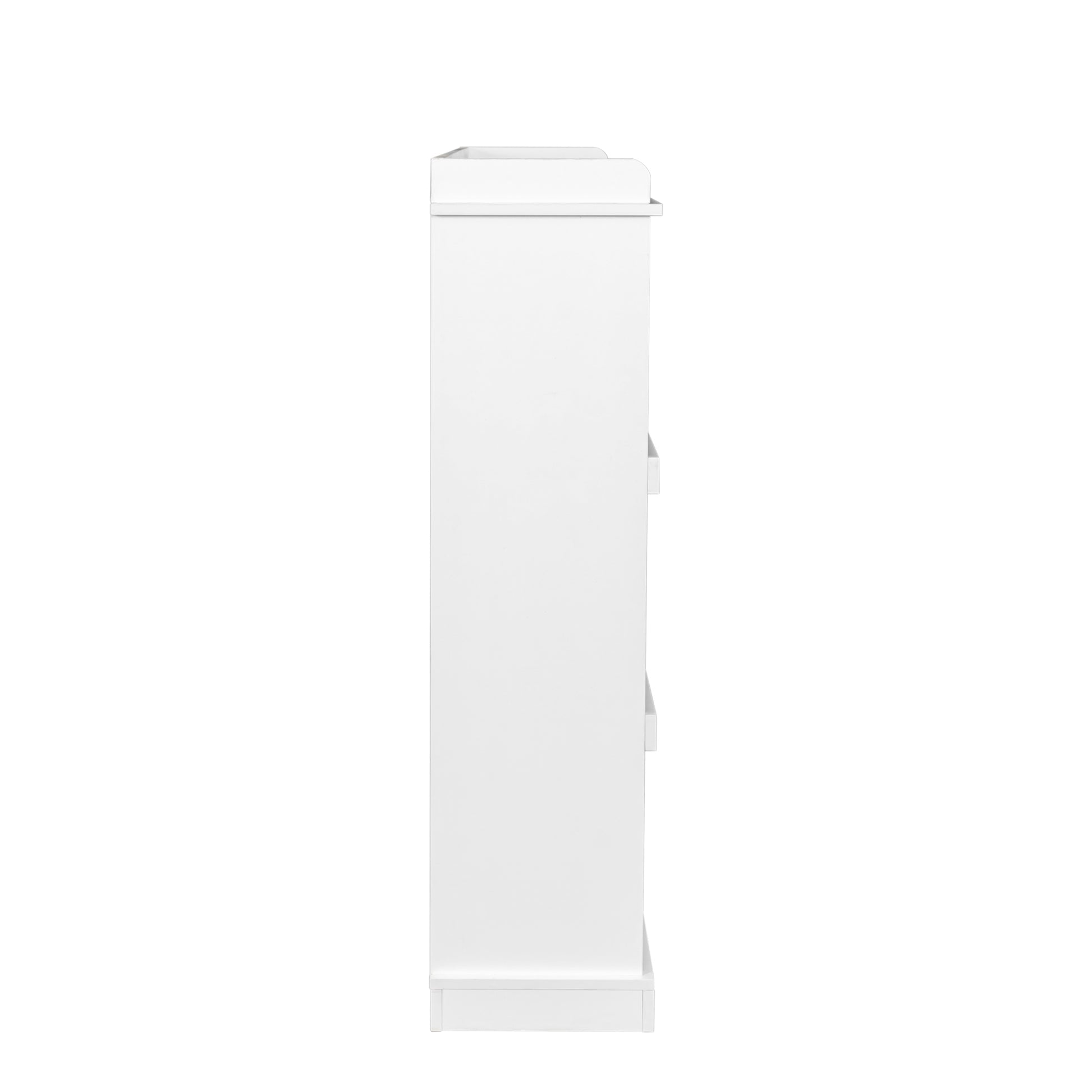White modern bookshelf with minimalist design