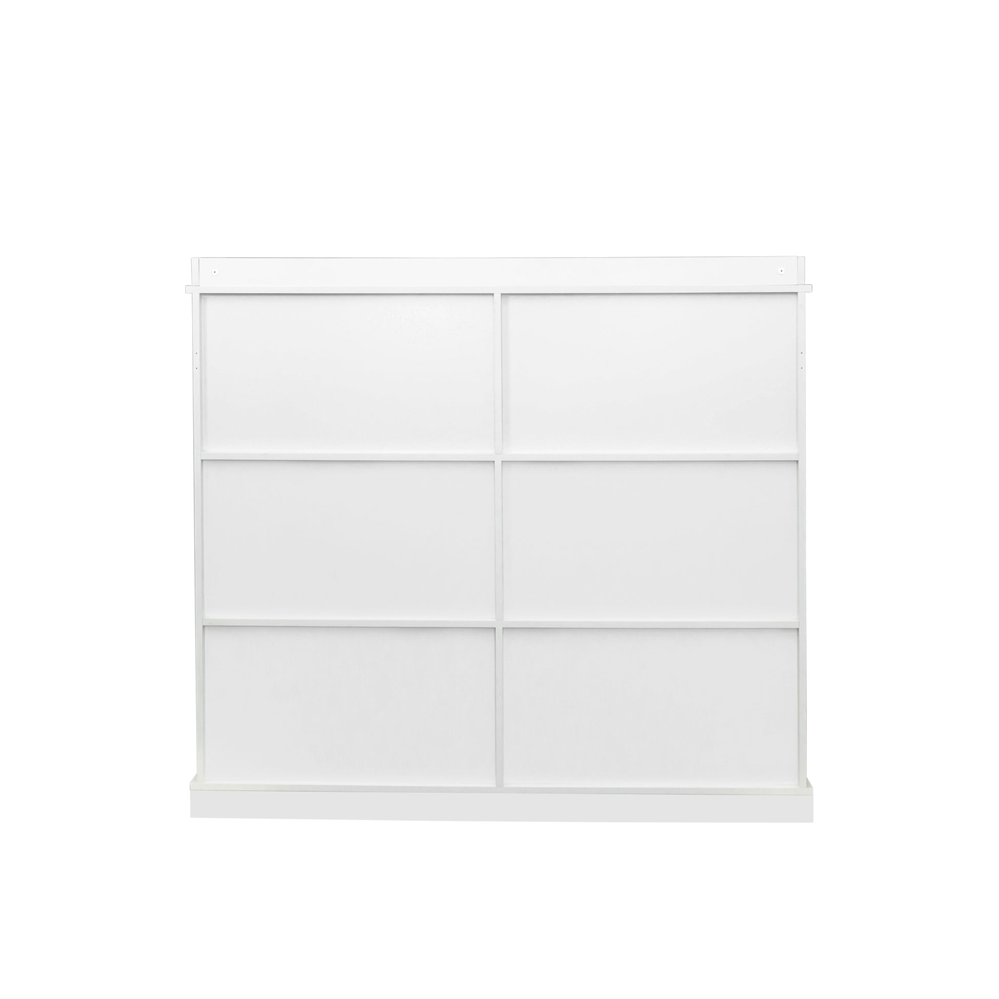 White wooden paneling with six equal rectangular sections