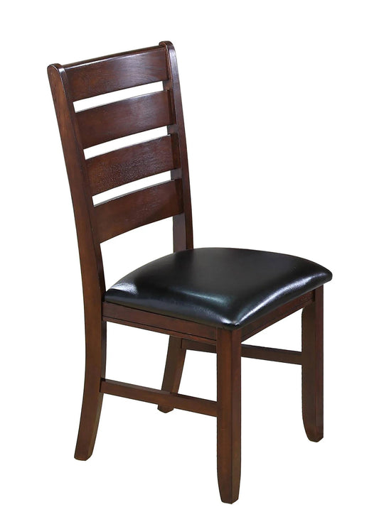 TREATLIFE HOME Set of 2 Contemporary Dining Chairs with Faux Leather Cushion, Espresso Finish, Solid Wood Construction