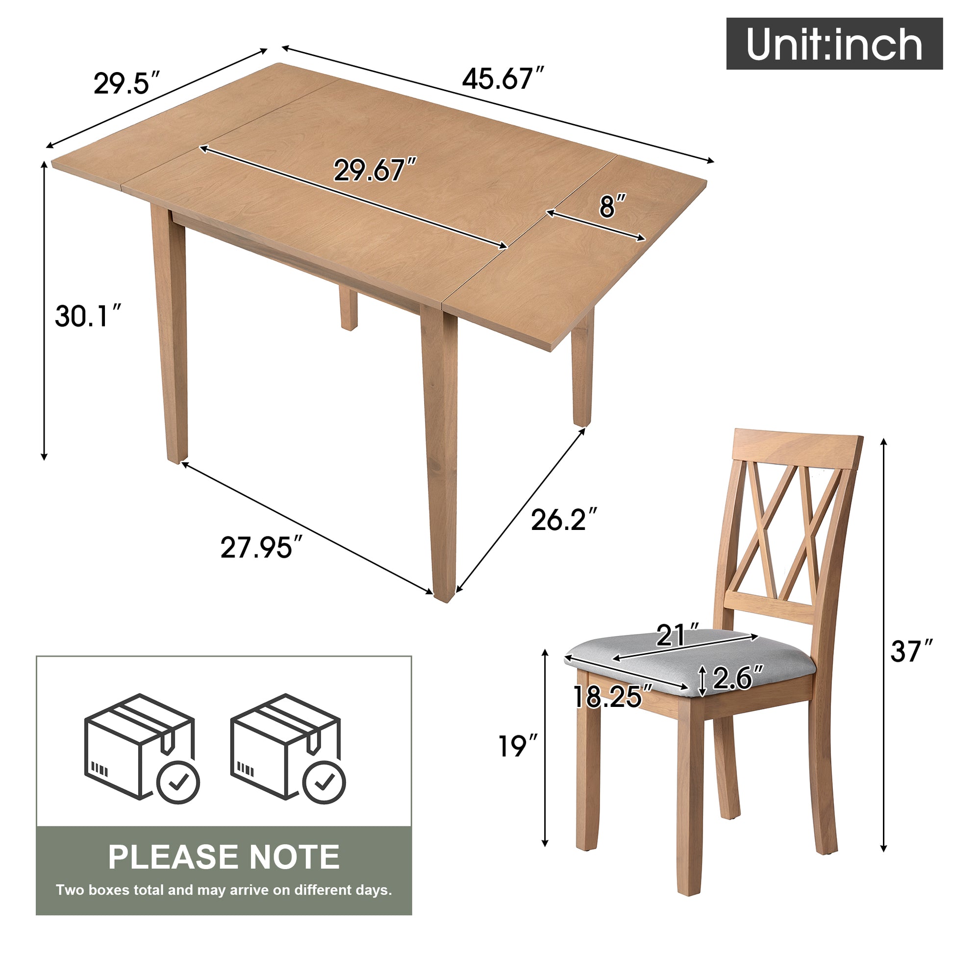 Light oak extendable dining table with Xback chair