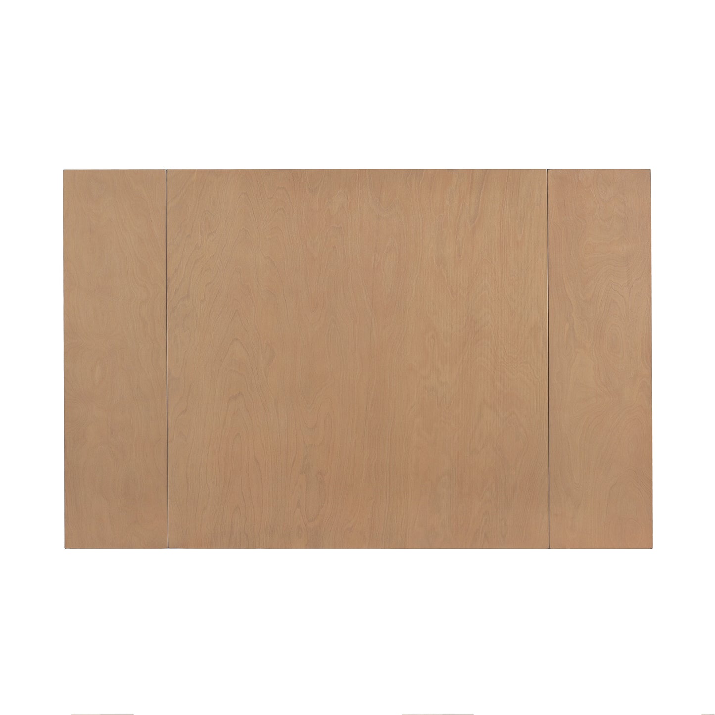 Light wood grain tabletop with three panels