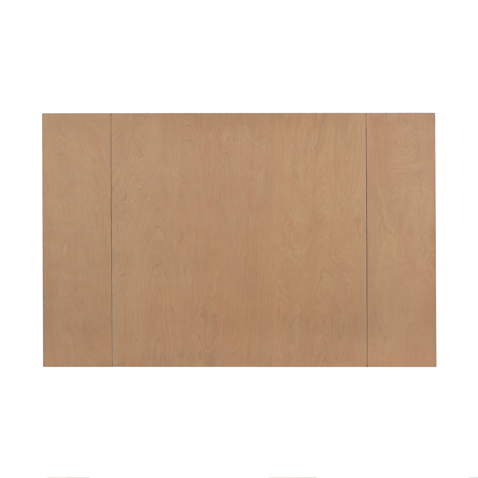 Light wood grain tabletop with three panels