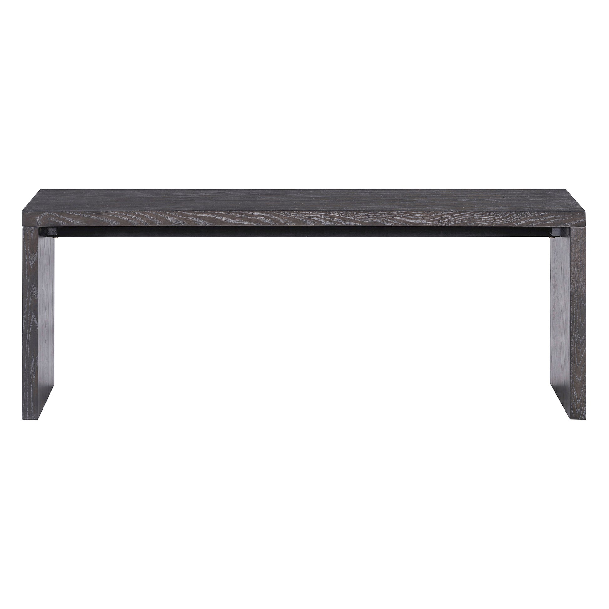 Dark oak wood console table with minimalist design