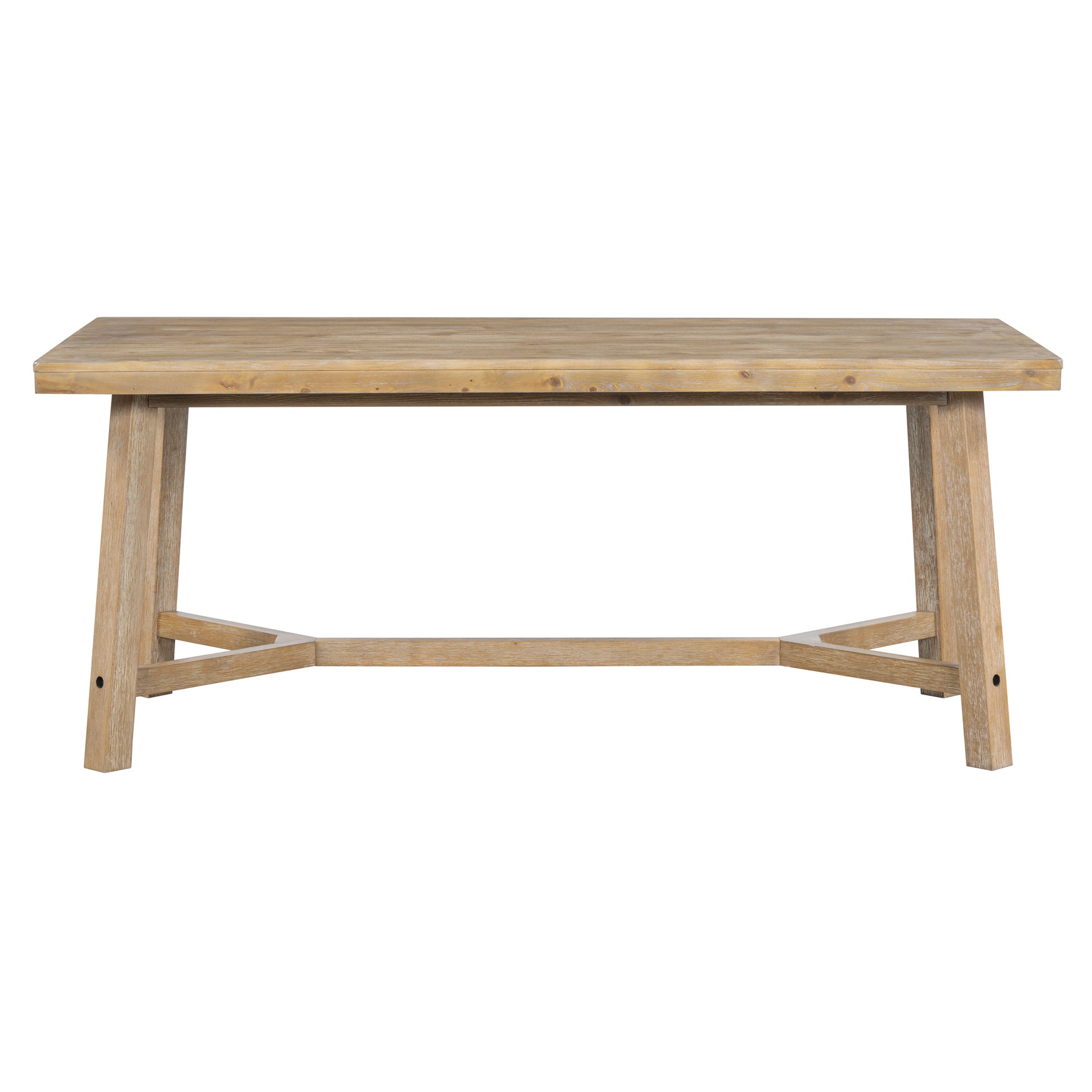 Rustic reclaimed wood dining table with sturdy Xleg base