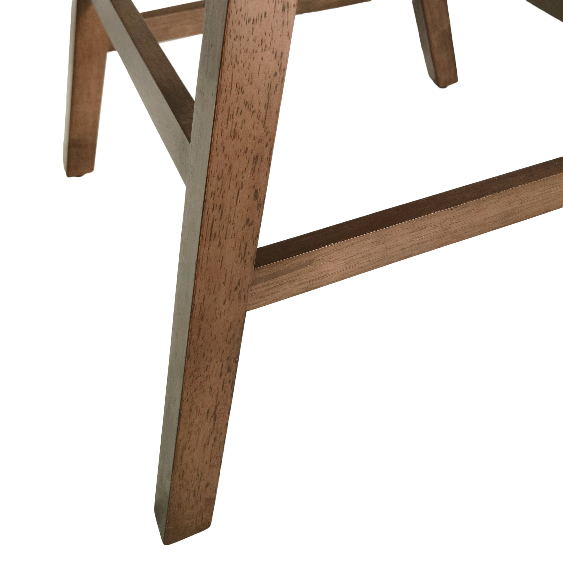 Dark walnut wooden bar stool legs with visible wood grain detail