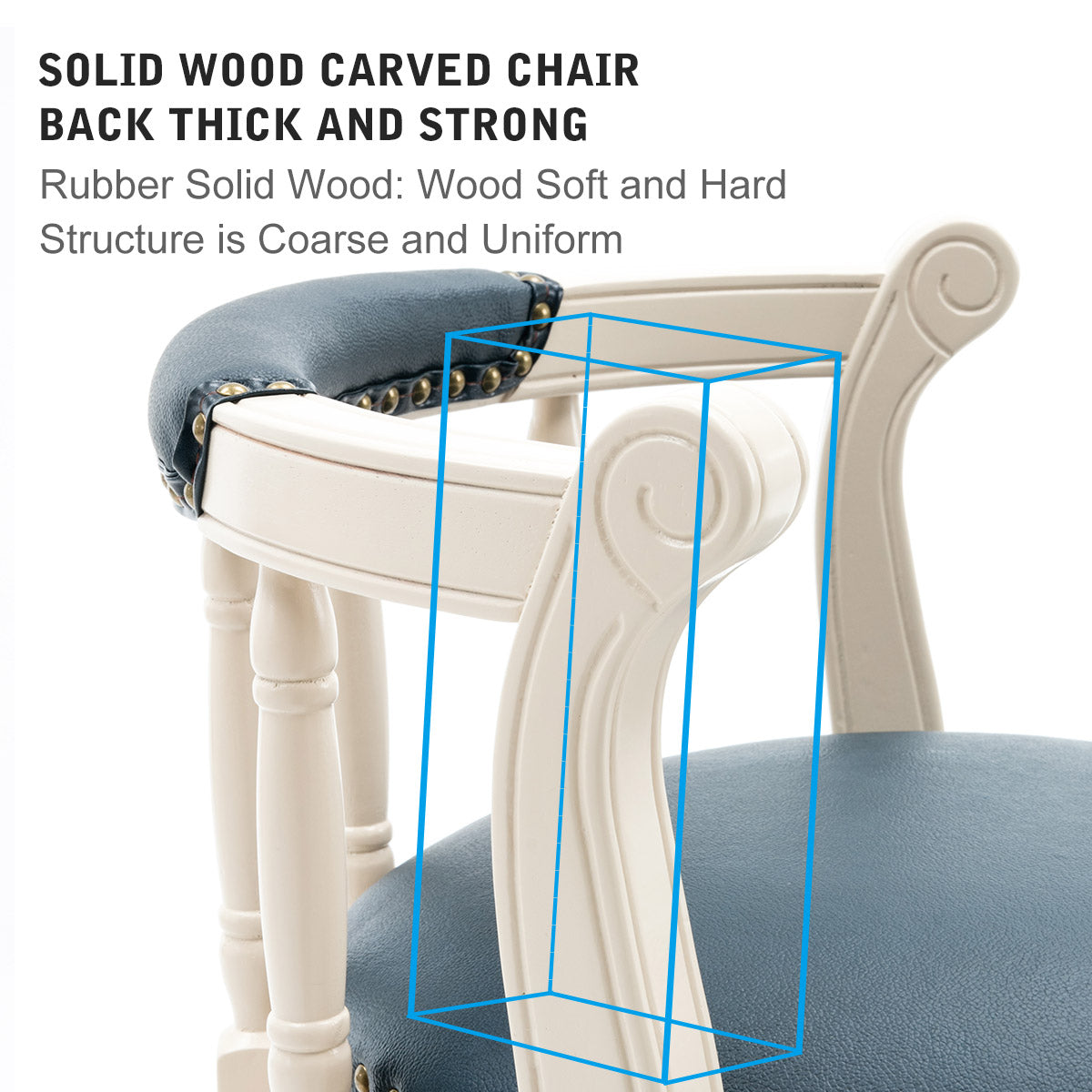 Cream carved wood chair back