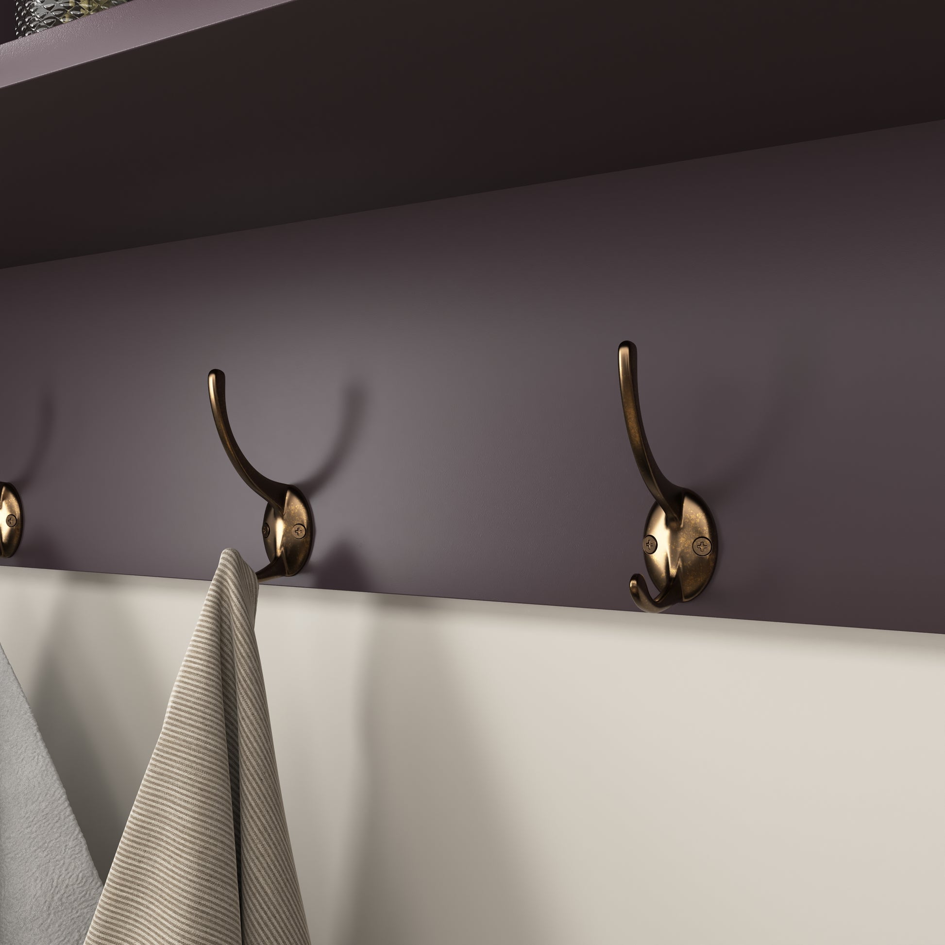 Antique brass coat hooks