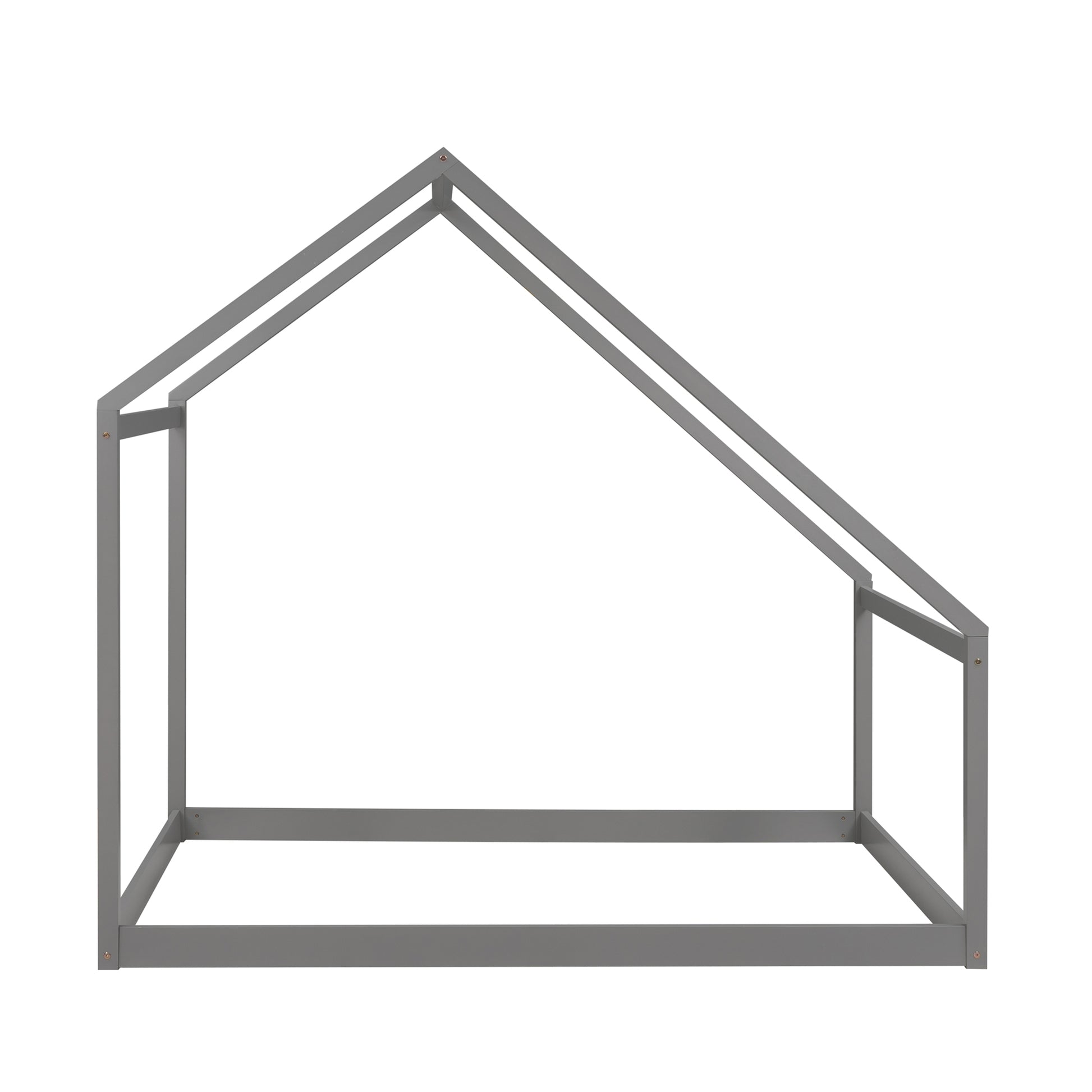 Gray wooden house bed frame with a simple design
