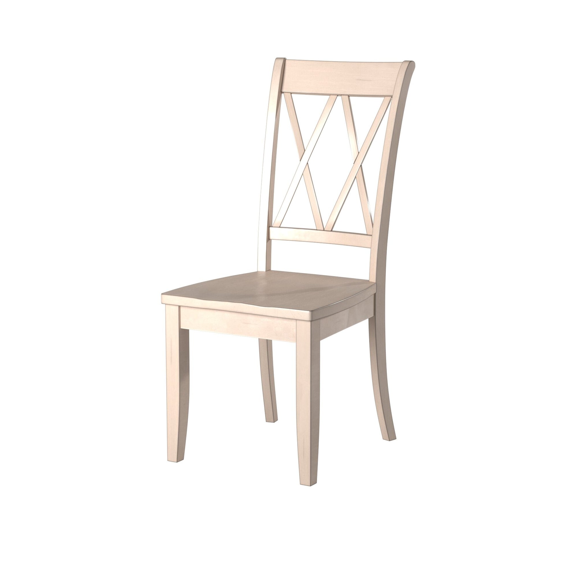 Light wood dining chair with crisscross backrest