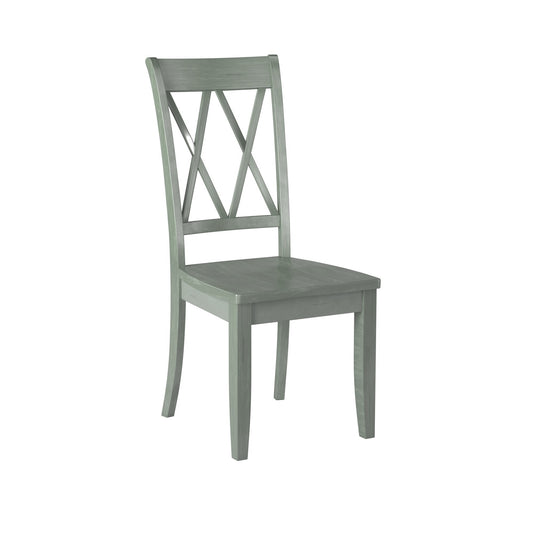 TREATLIFE HOME Set of 2 Transitional Side Chairs with Double-X Back Design, Teal Finish, Ideal for Dining Room
