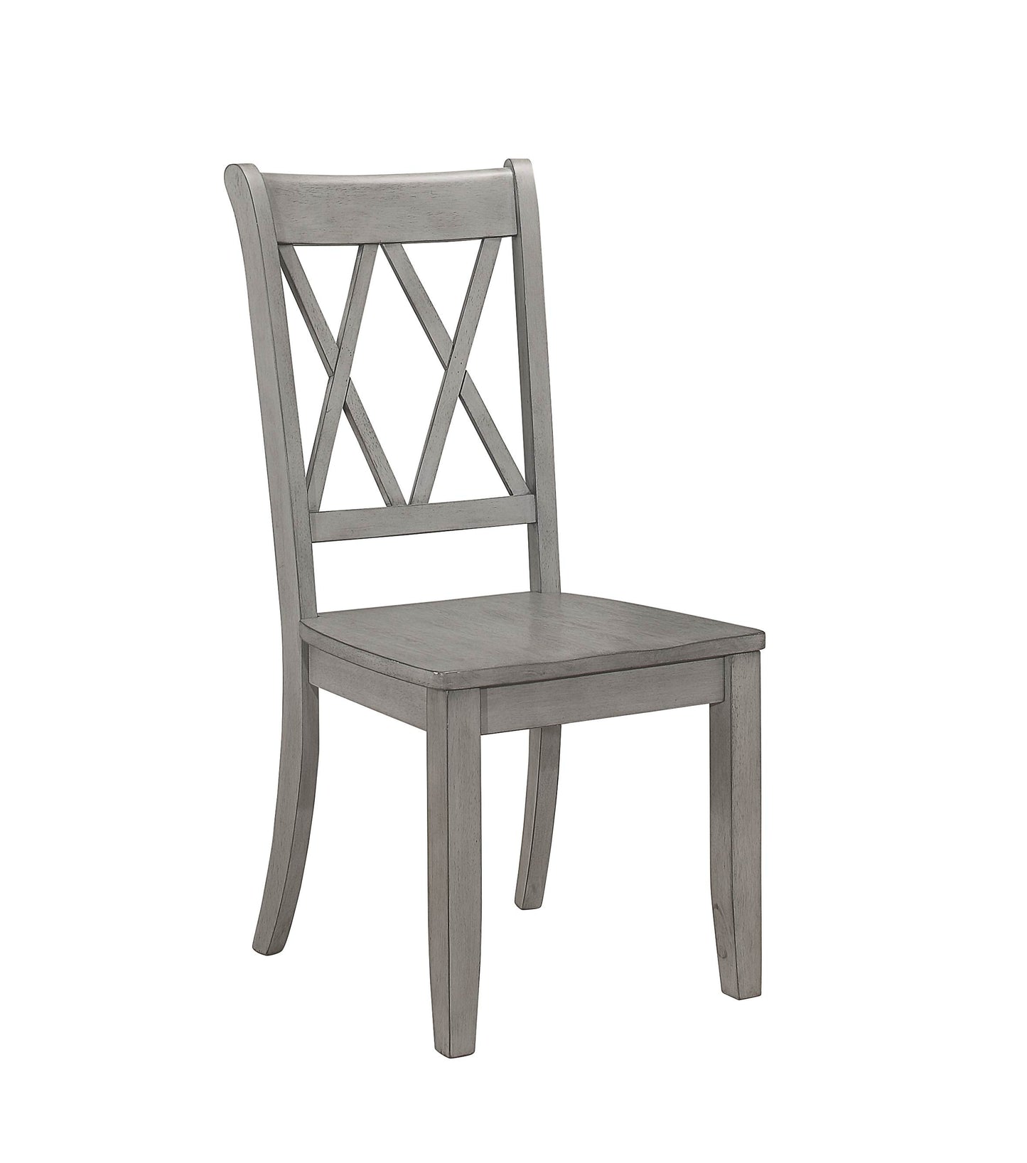 Gray wooden dining chair with Xback design