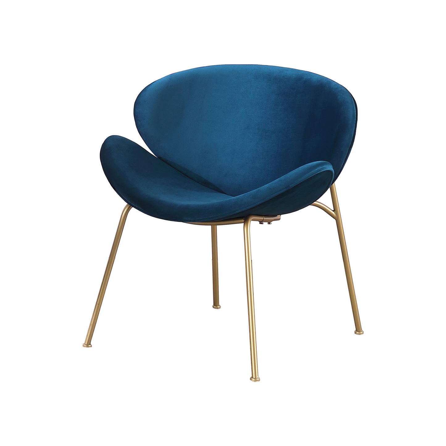 Teal velvet accent chair with elegant gold metal legs