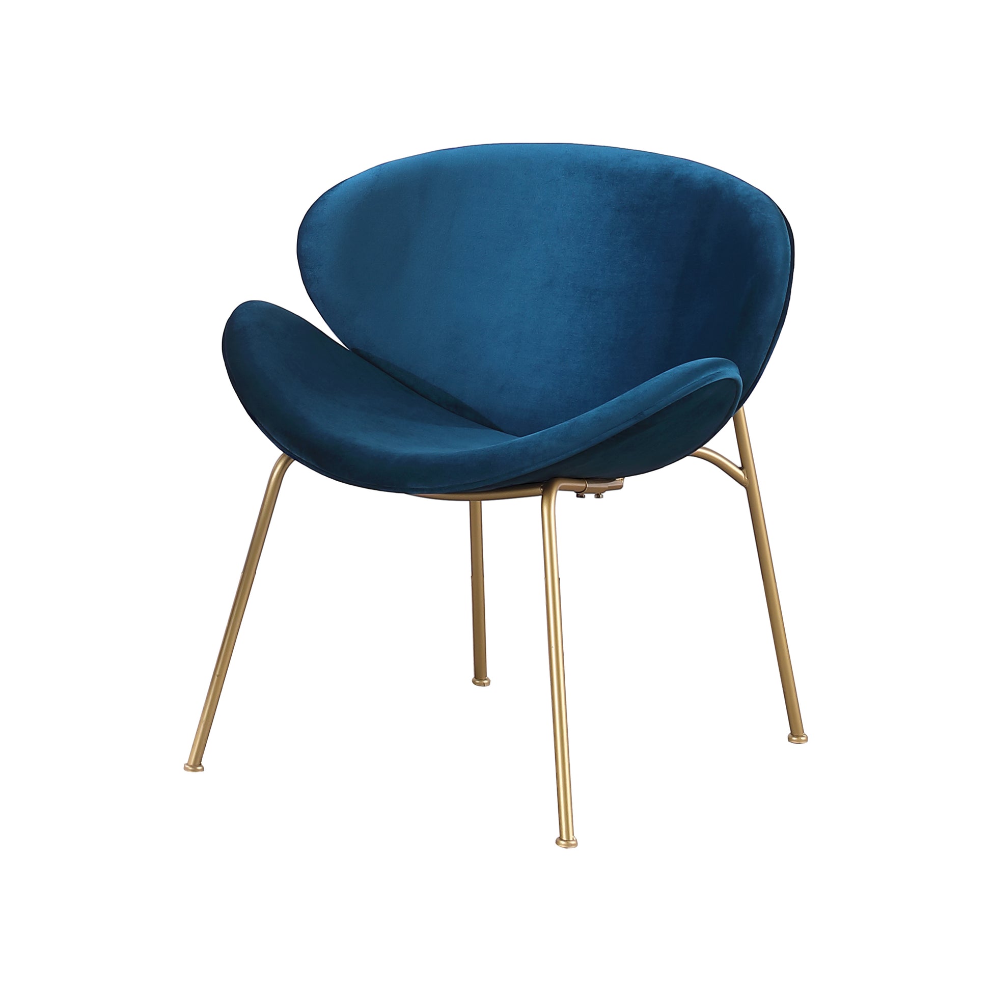 Teal velvet accent chair with elegant gold metal legs