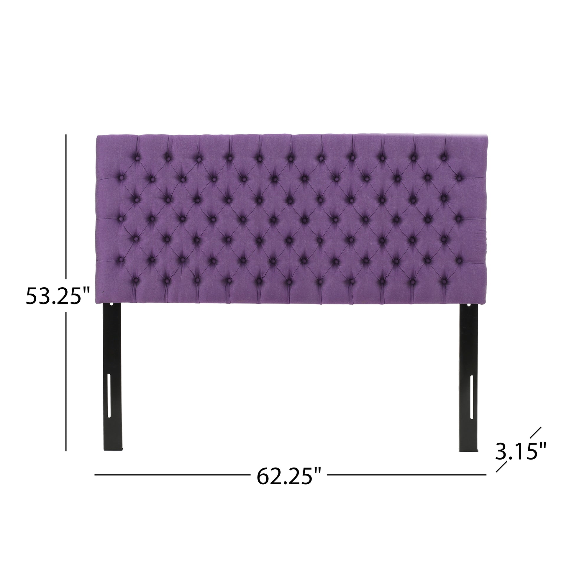 Purple velvet tufted headboard