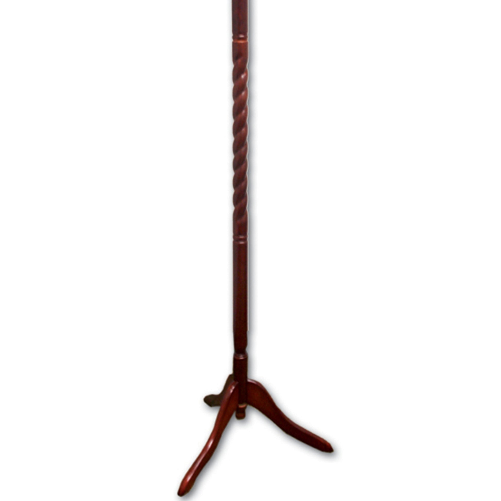 Wooden floor lamp base with twisted column