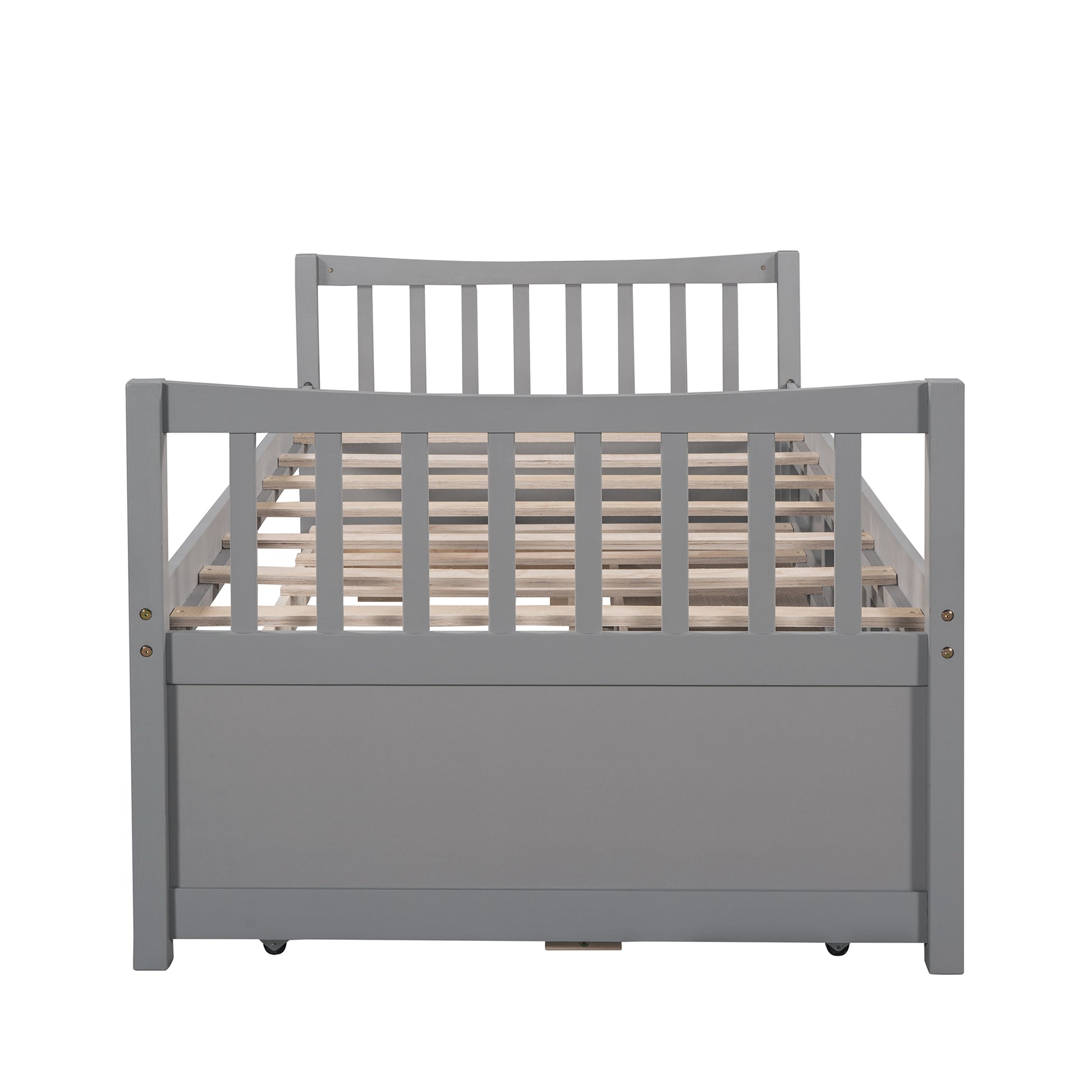Grey wooden daybed with slatted base