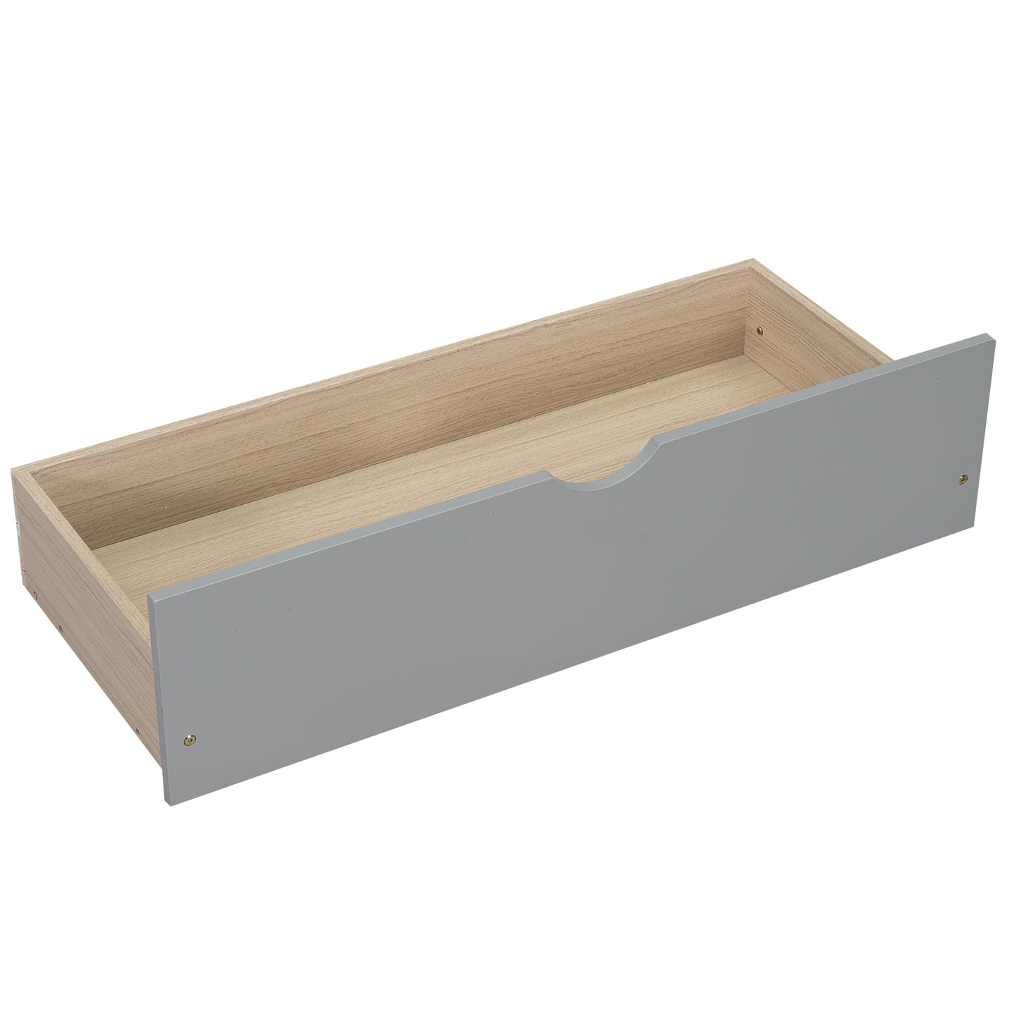 Gray and wood drawer