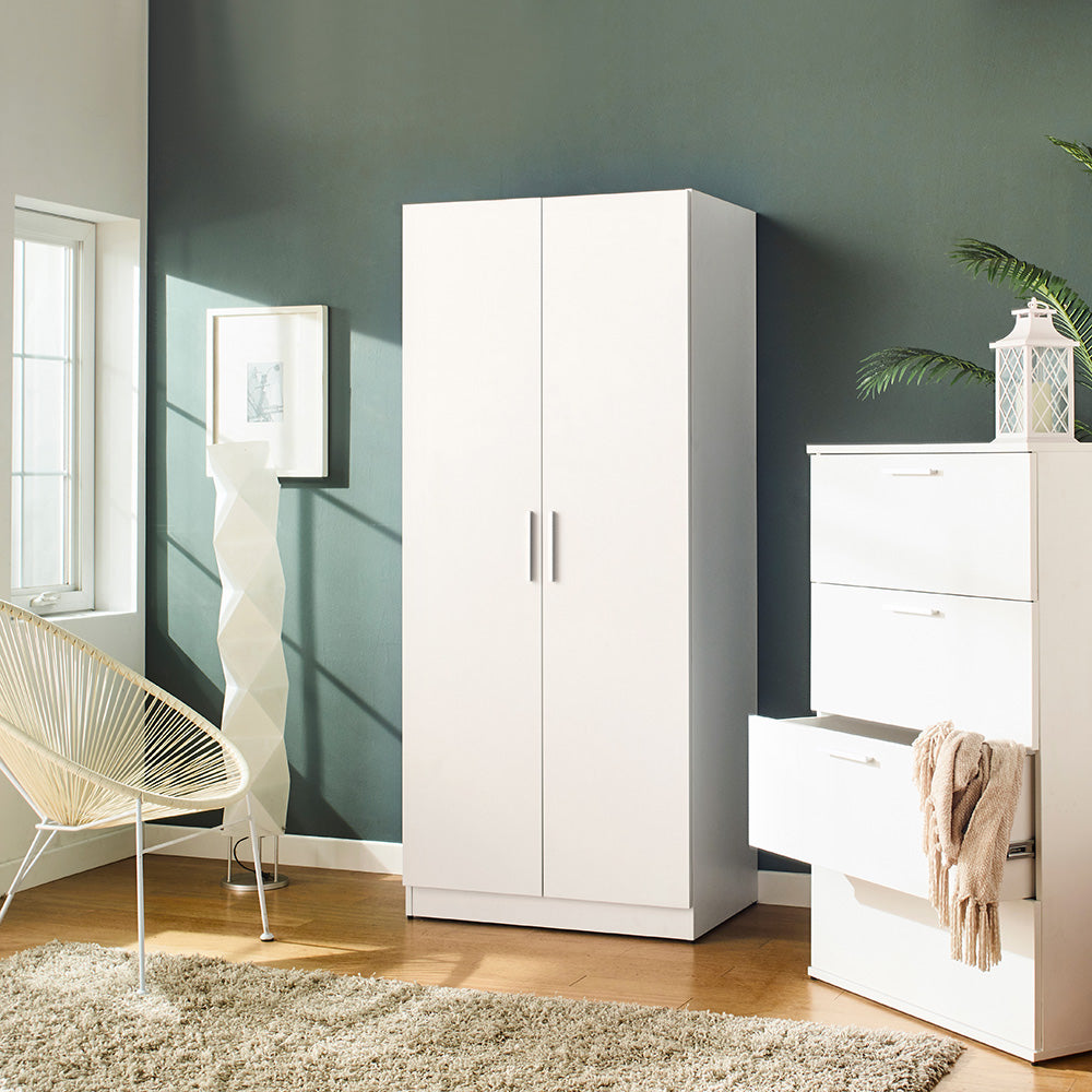 White twodoor modern wardrobe
