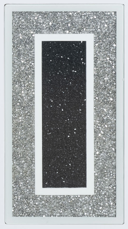 Silver glitter rectangular photo frame with a black center