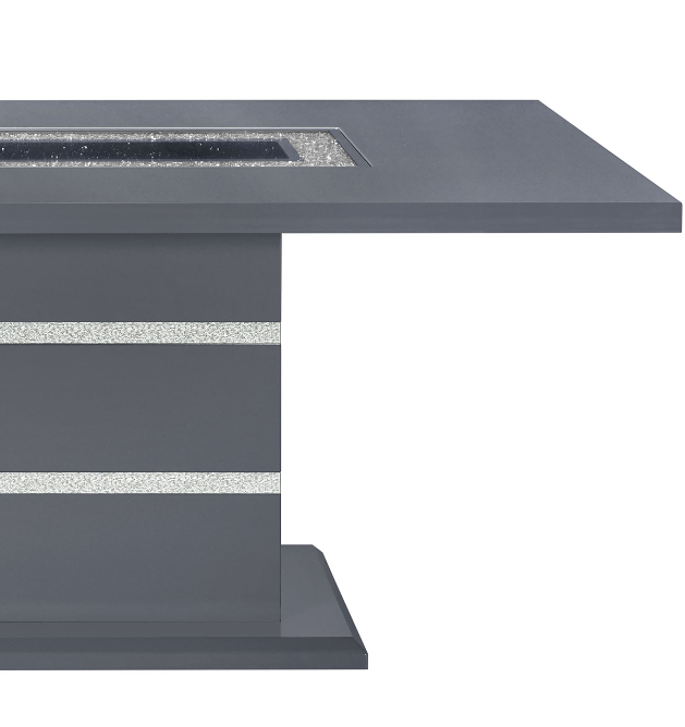 Modern grey coffee table with crystal accents