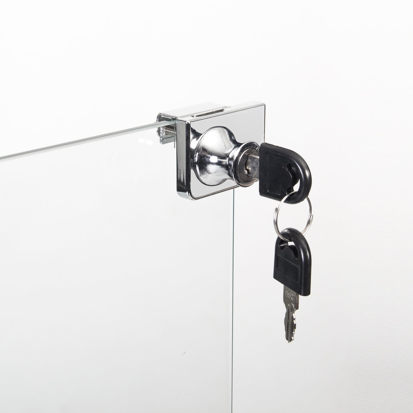 Chrome glass display cabinet lock with two keys
