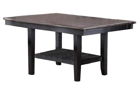 TREATLIFE HOME Dining Table with Storage Shelf, Dark Coffee Finish, Solid Rubberwood, Contemporary Design