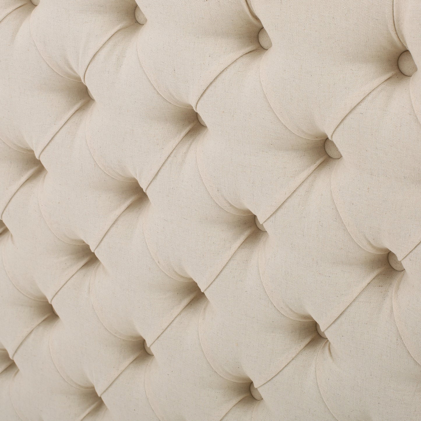 Beige linen tufted upholstery fabric