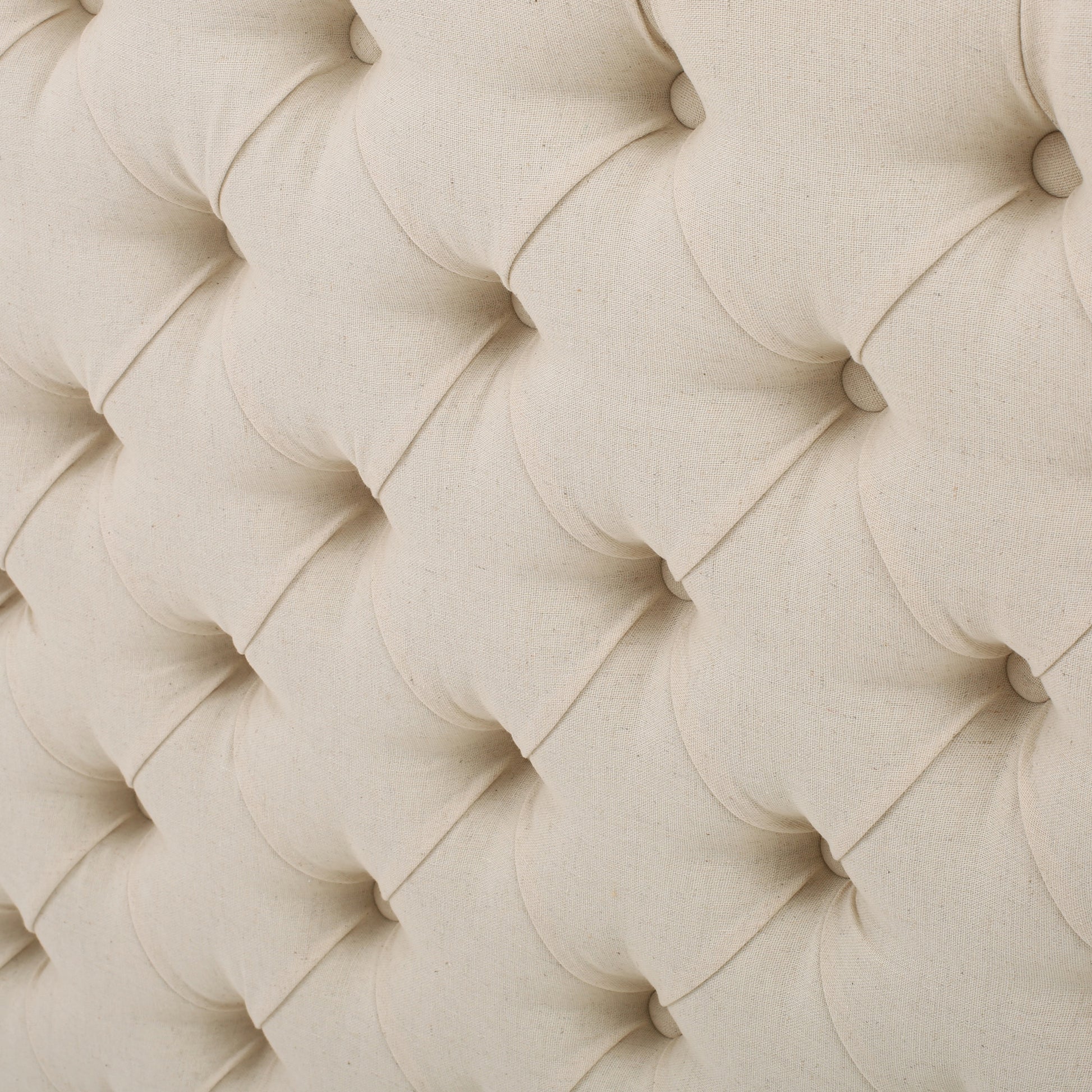 Beige linen tufted upholstery fabric
