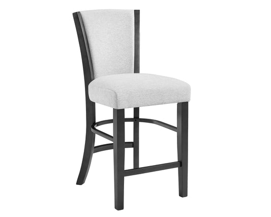 TREATLIFE HOME Contemporary Glam Upholstered Counter Height Dining Chairs, Padded Gray Fabric, Set of 2