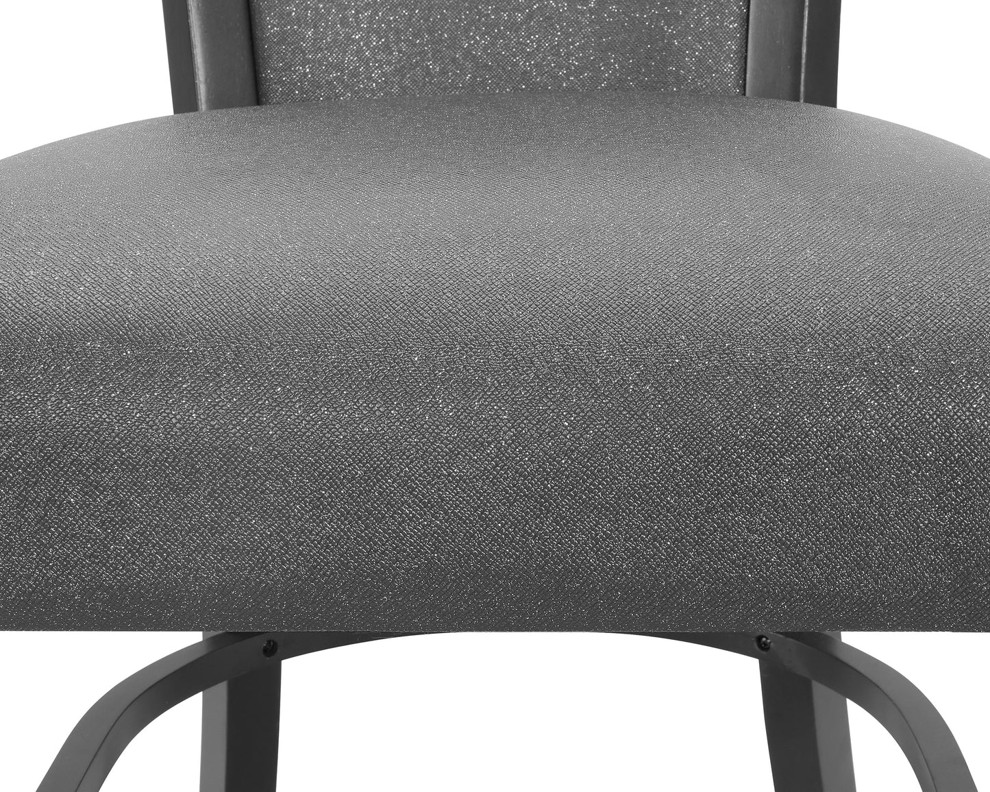 Dark grey textured upholstered bar stool seat