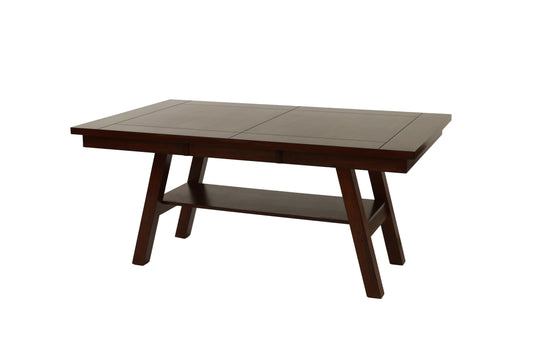 TREATLIFE HOME Rectangle Dining Table with Open Storage Shelf, Contemporary Design, Dark Walnut Finish, 1pc Table Only