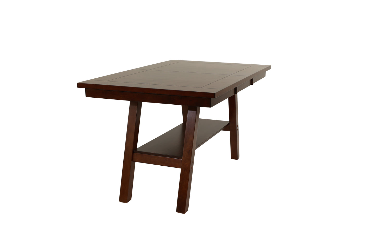 Dark wood console table with clean lines and a lower shelf ideal for entryways