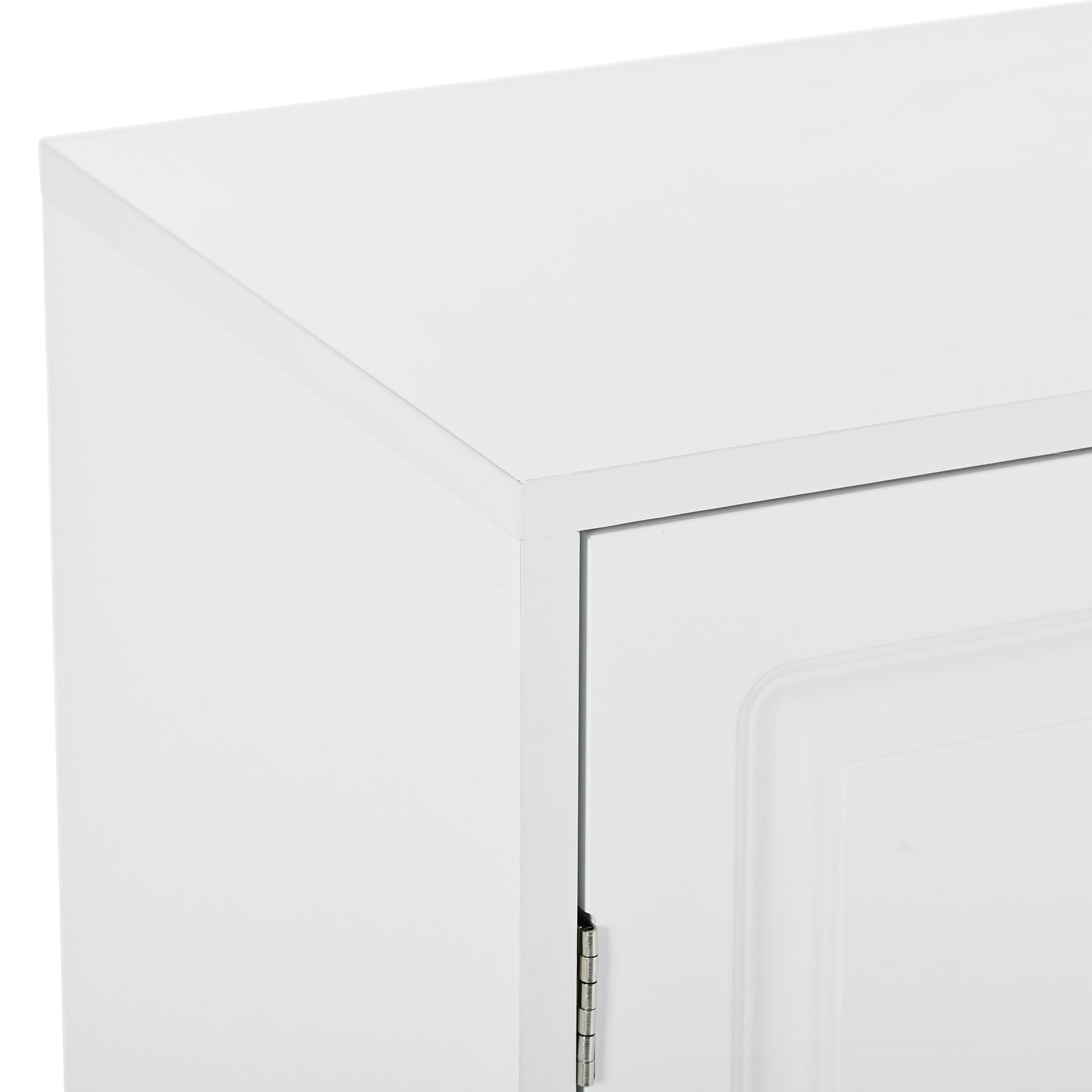 White cabinet door with detailed molding