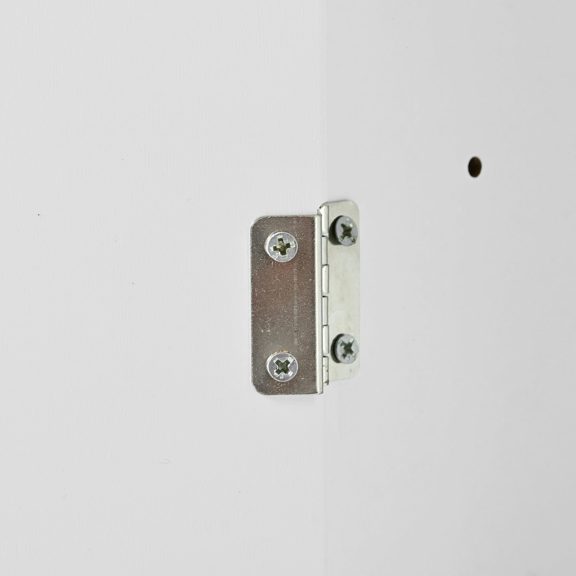Chrome cabinet hinge with screws