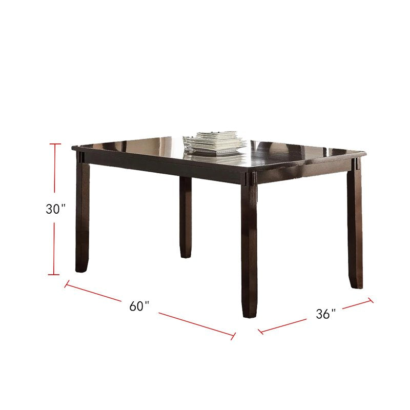 Dark espresso rectangular dining table  x  inches perfect for family meals