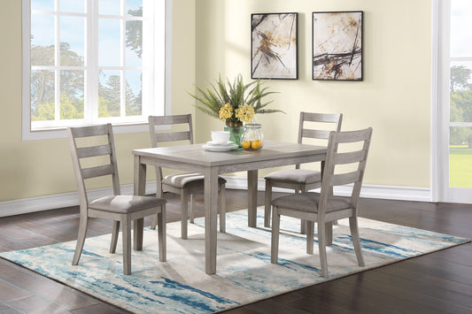 TREATLIFE HOME Classic Stylish Natural Finish 5pc Dining Set, Wooden Top Table and Cushioned Seats, Modern Design for Dining Room