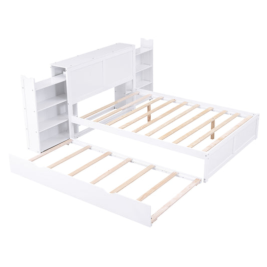 White twin captain bed with drawers and trundle