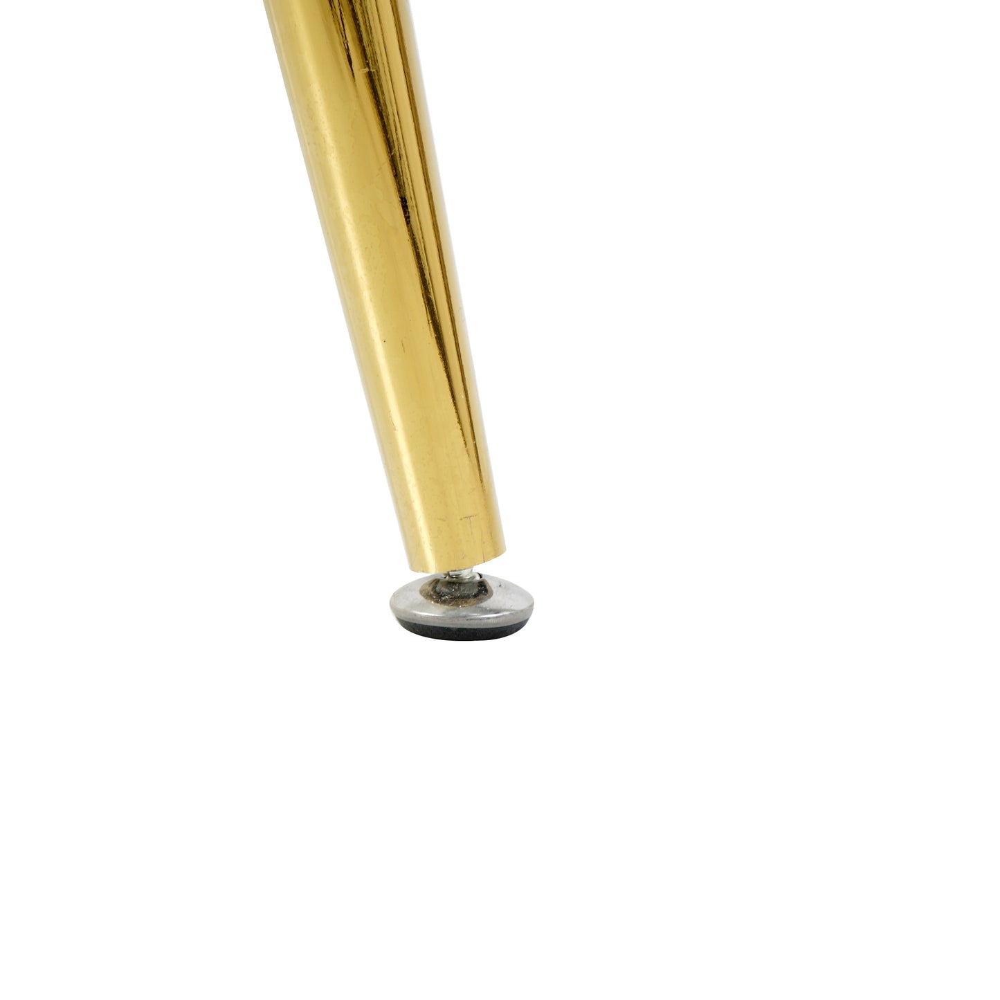 Polished gold furniture leg with adjustable foot
