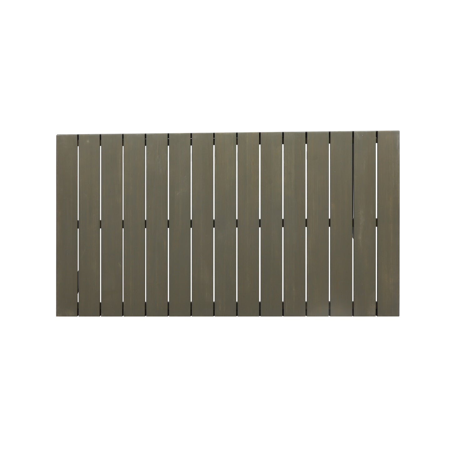 Dark grey slatted wooden panel top