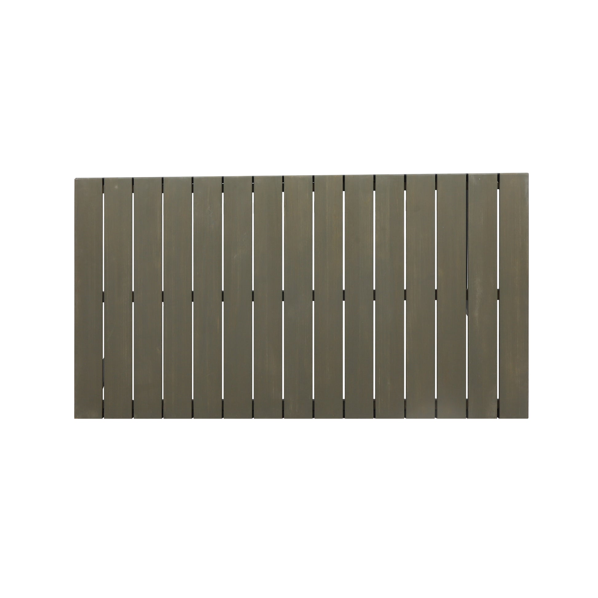 Dark grey slatted wooden panel top