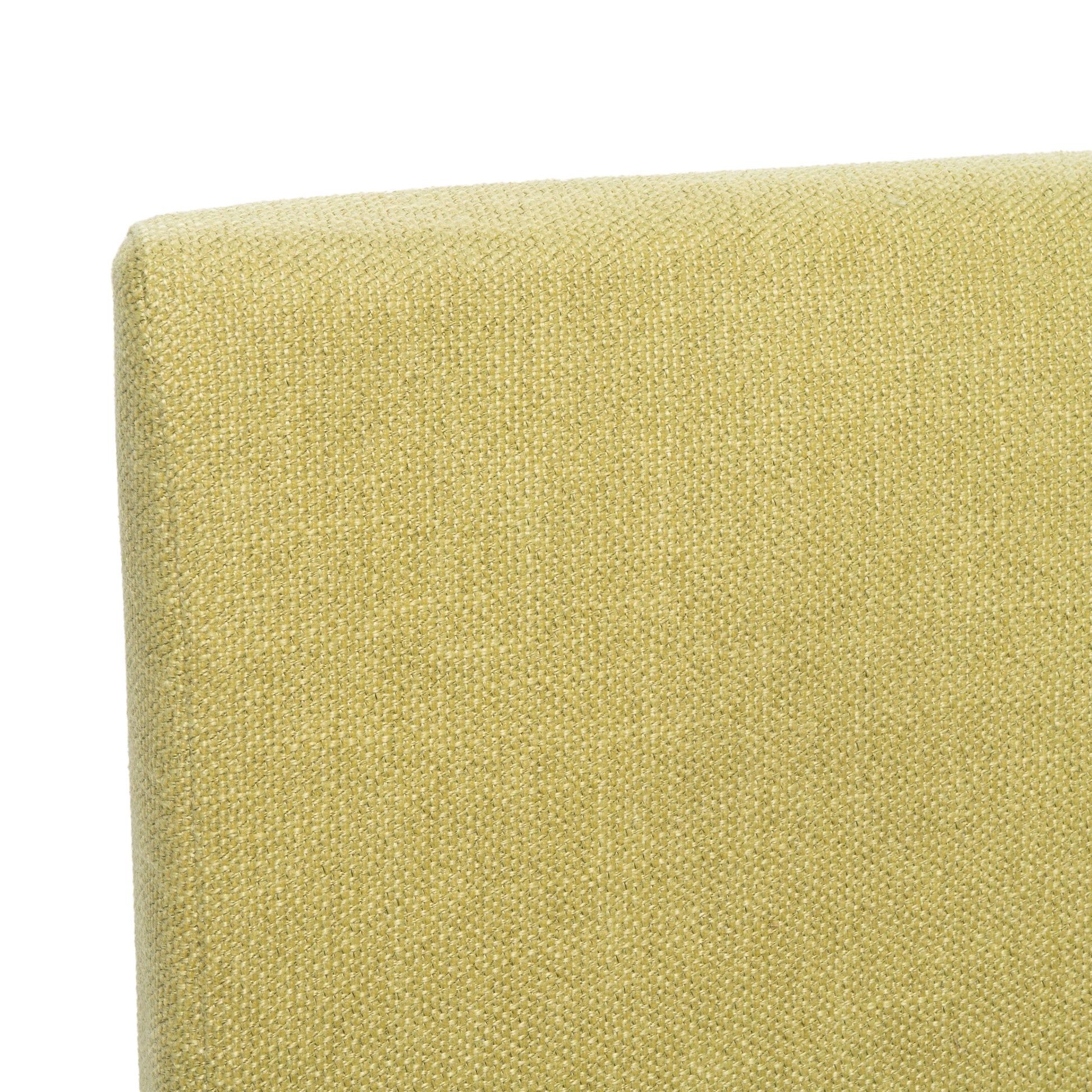 Textured lime green fabric upholstery detail