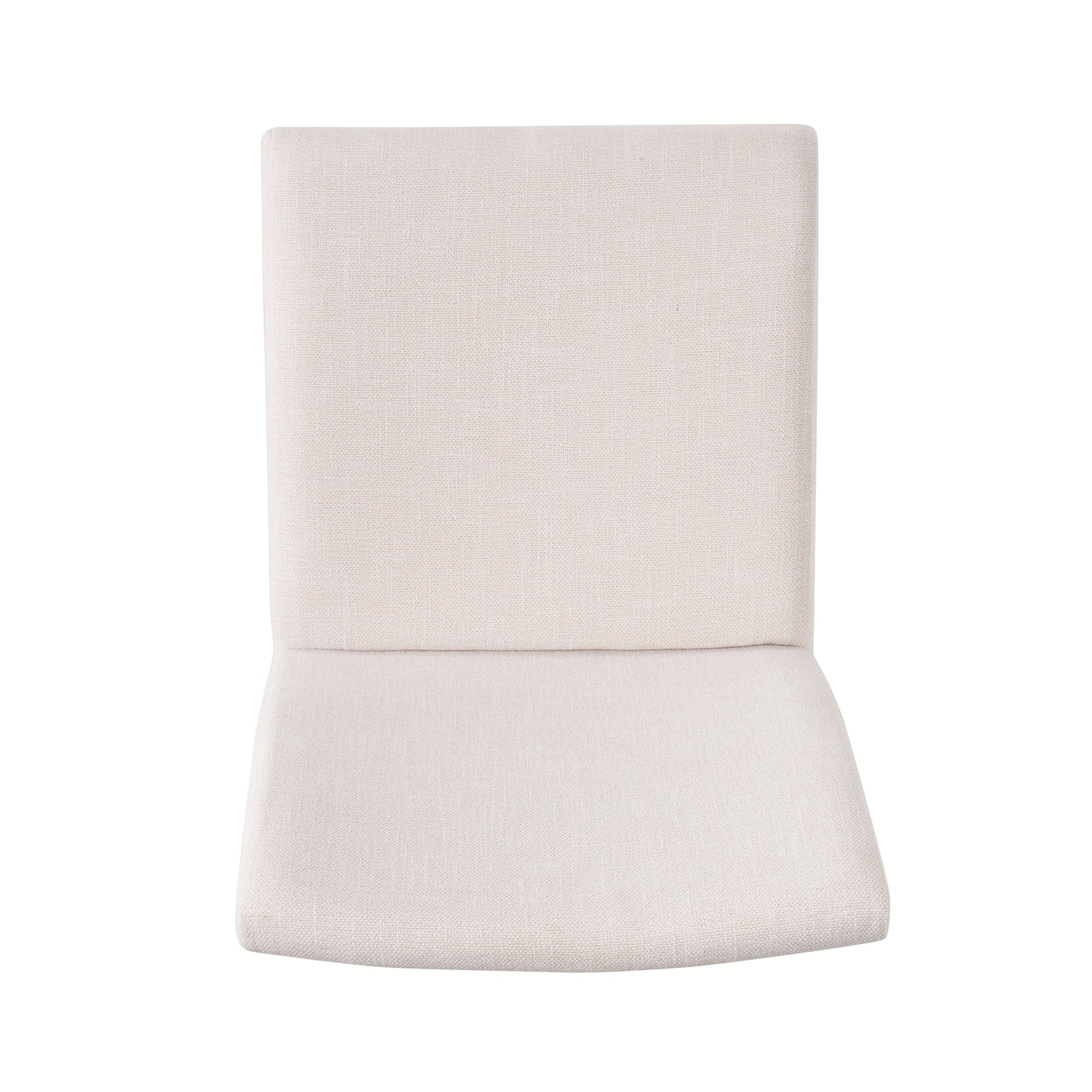Upholstered dining chair in a neutral beige fabric