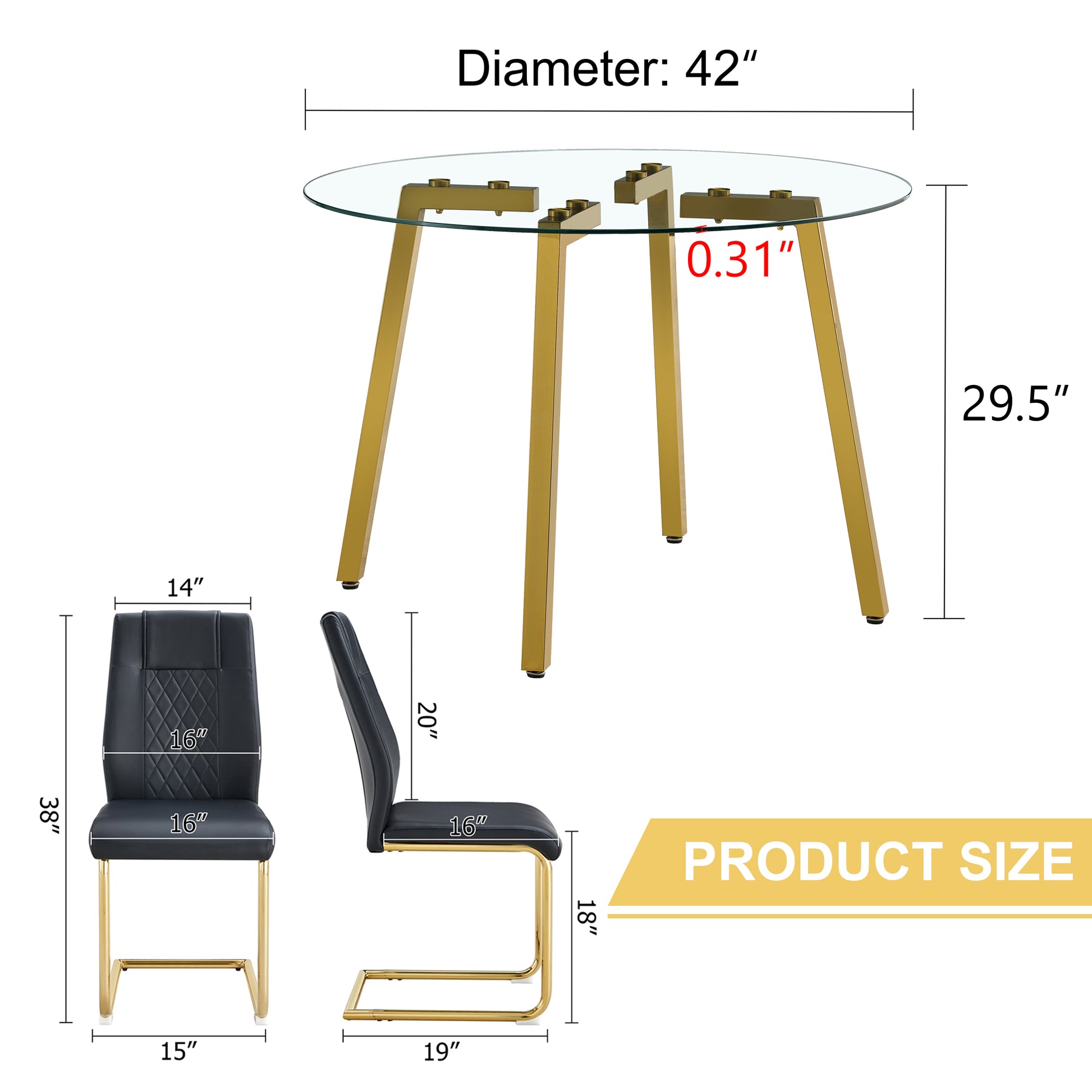 inch diameter round glass dining table with gold metal legs