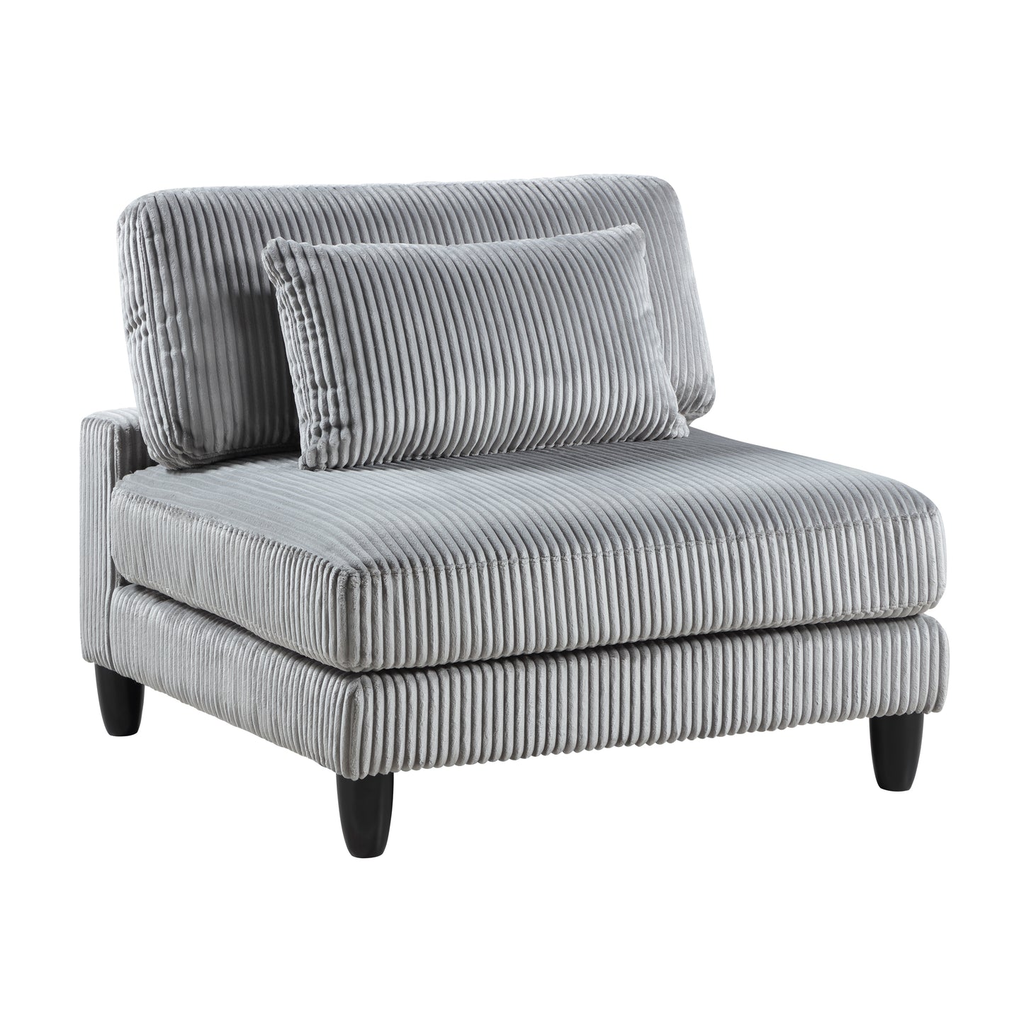 TREATLIFE HOME Versatile Armless Chair for Living Room, Soft Cushions, Solid Wood Legs, Gray Upholstery