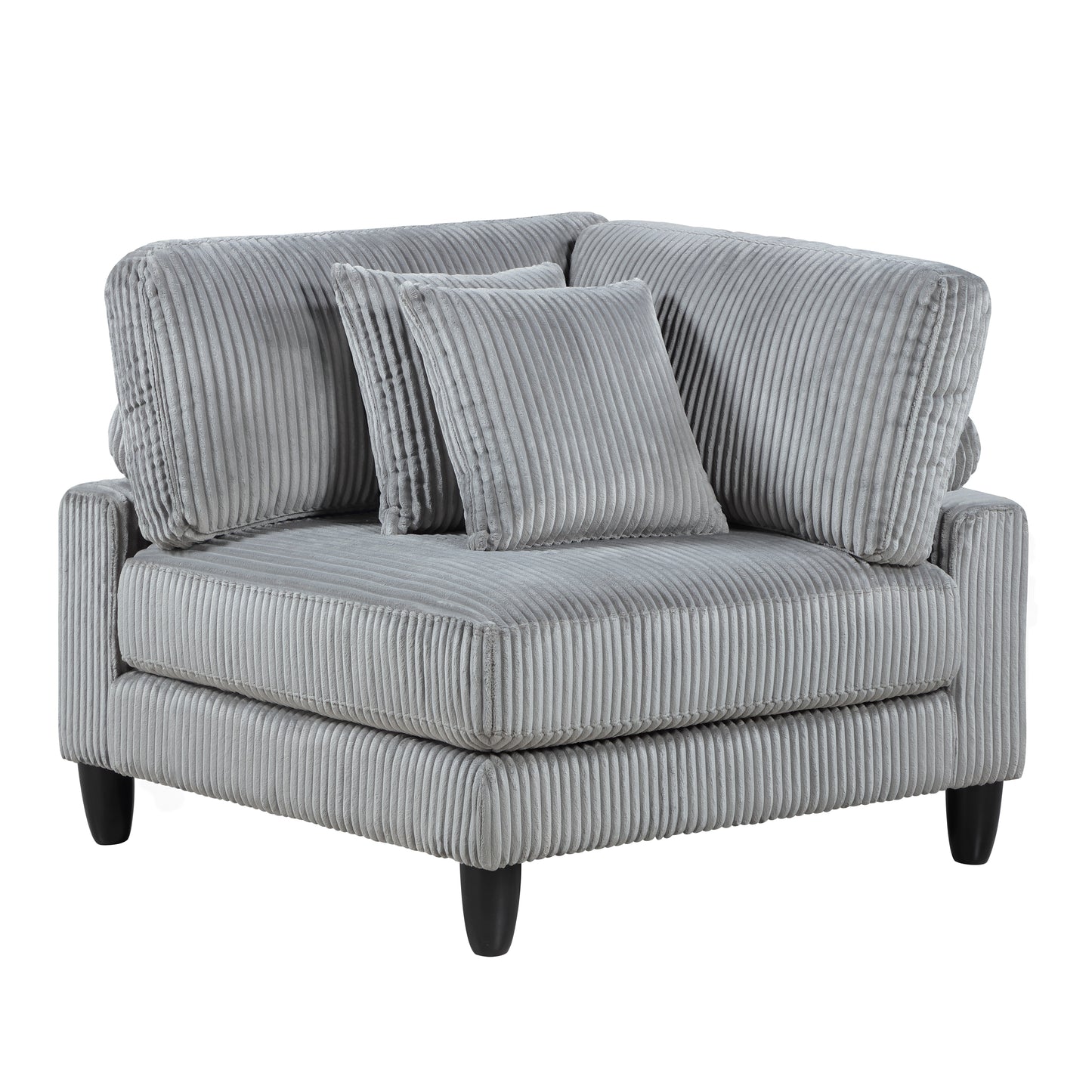 TREATLIFE HOME Living Room Corner Chair Gray Upholstered Soft Cushion with Solid Wood Legs, Modular Design